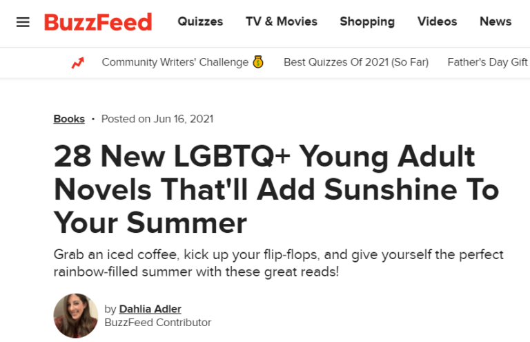 LGBTQ+ YA Novels for 2021 Summer